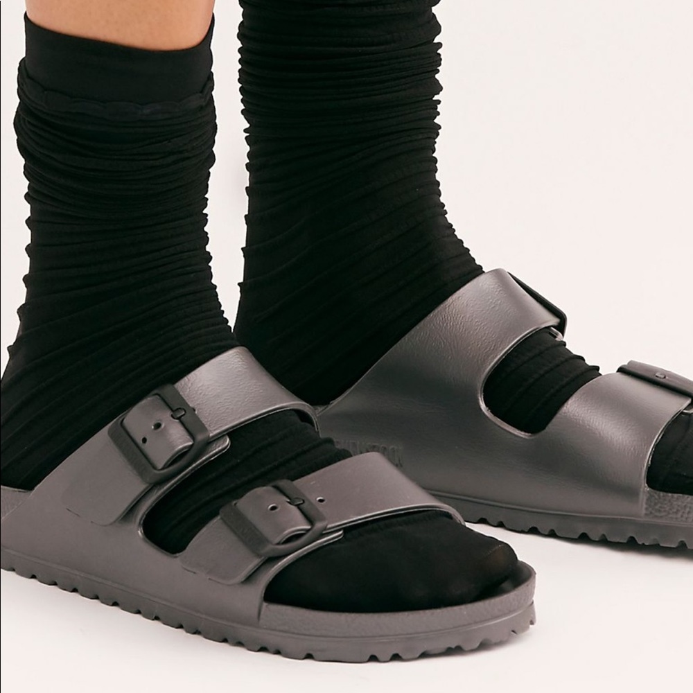 Black Buckle Slides